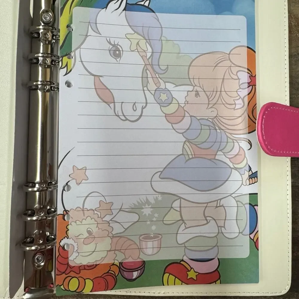Rainbow Brite A5 6 ring binder with matching paper
